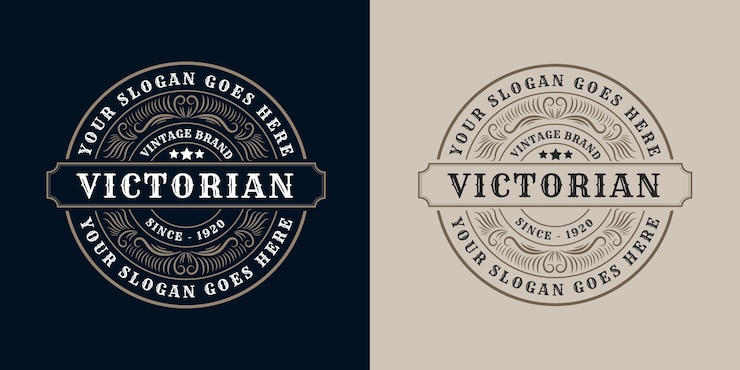 Vector conjunto de logotipos caligráficos victorianos de lujo retro antiguo