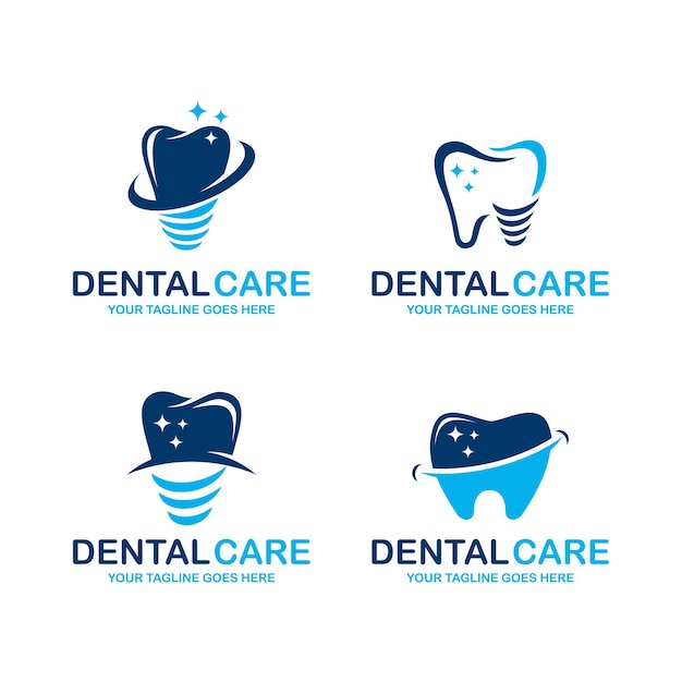 conjunto de logotipos de clínica dental de colección paquete de logotipos