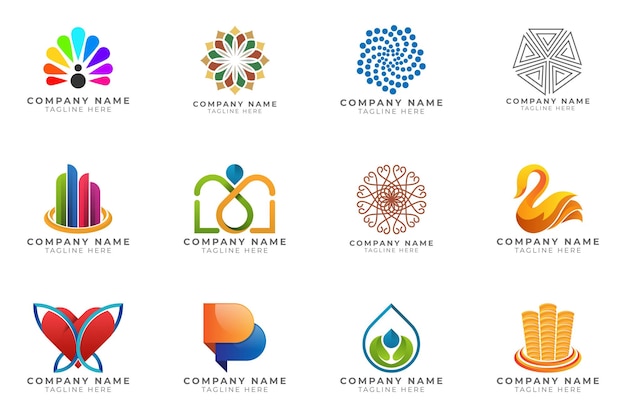 Conjunto de logotipos colección de ideas de marca moderna y creativa para empresa comercial.