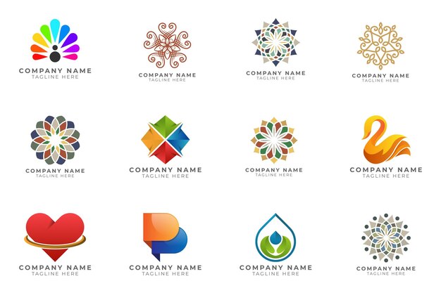 Conjunto de logotipos colección de ideas de marca moderna y creativa para empresa comercial.