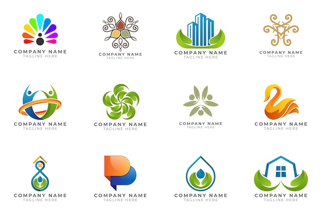 Conjunto de logotipos colección de ideas de marca moderna y creativa para empresa comercial.