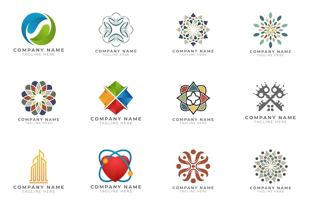 Conjunto de logotipos colección de ideas de marca moderna y creativa para empresa comercial.