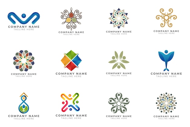 Conjunto de logotipos colección de ideas de marca moderna y creativa para empresa comercial.