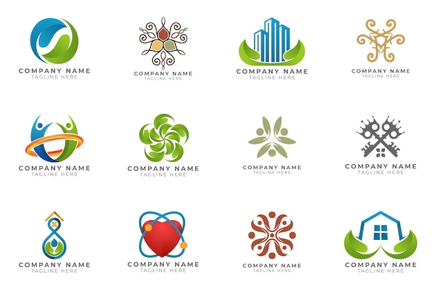 Conjunto de logotipos colección de ideas de marca moderna y creativa para empresa comercial.