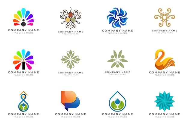 Conjunto de logotipos colección de ideas de marca moderna y creativa para empresa comercial.