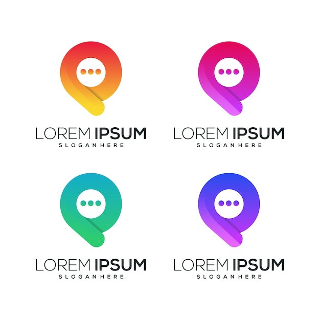 Conjunto de logotipos coloridos de aplicaciones