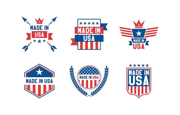 un conjunto de logotipos para una compañía que dice hecho en América