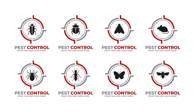 Conjunto de logotipos de control de plagas