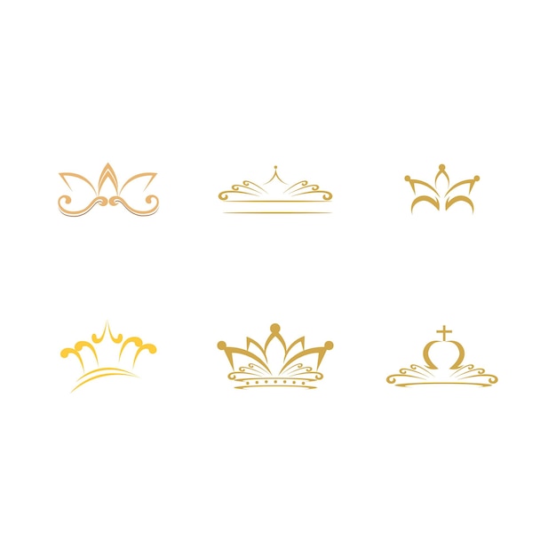 Vector el conjunto de logotipos de la corona vintage royal king queen abstracto logo diseño vector plantilla simbol geometris logotipo ikon konsep