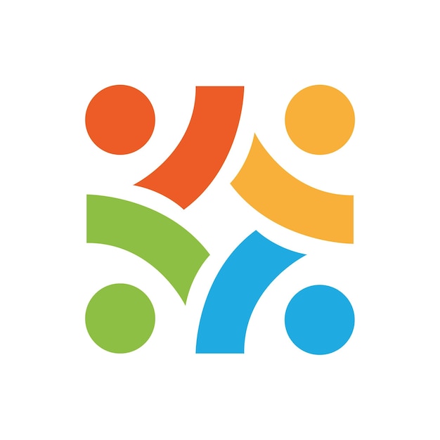Conjunto de logotipos creativos y coloridos de grupos sociales y tarjetas de visita.