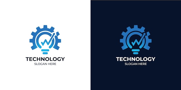 Conjunto de logotipos de datos y tecnología de estilo moderno