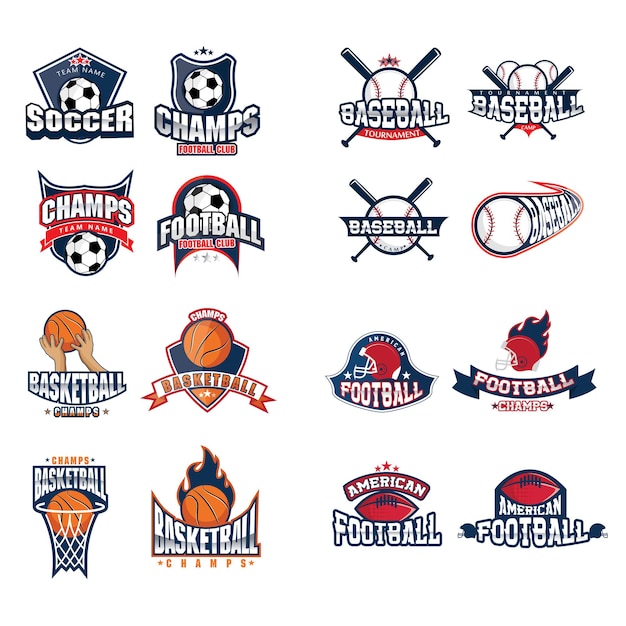 Conjunto de logotipos deportivos