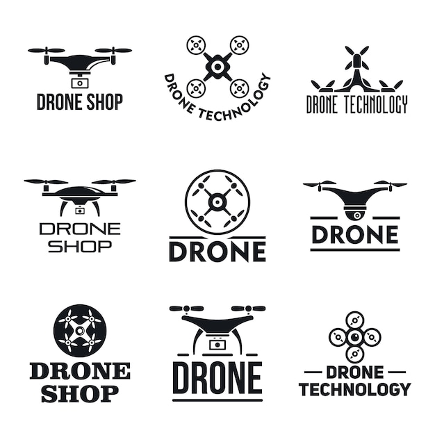 Conjunto de logotipos de drones