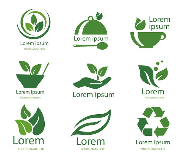 Conjunto de logotipos ecológicos