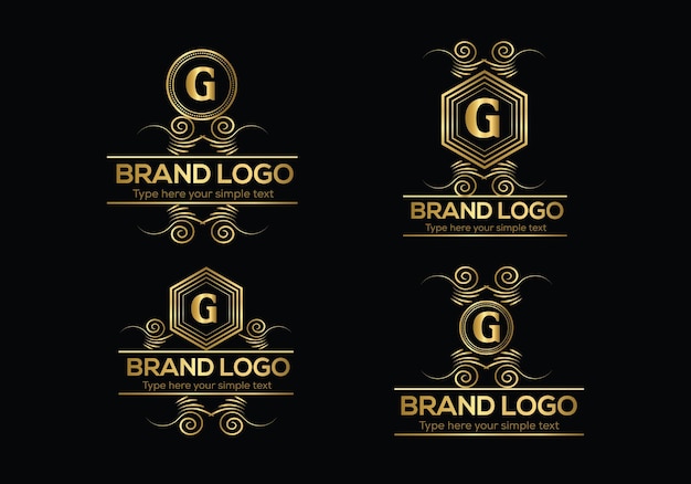 Vector un conjunto de logotipos para una empresa llamada g.