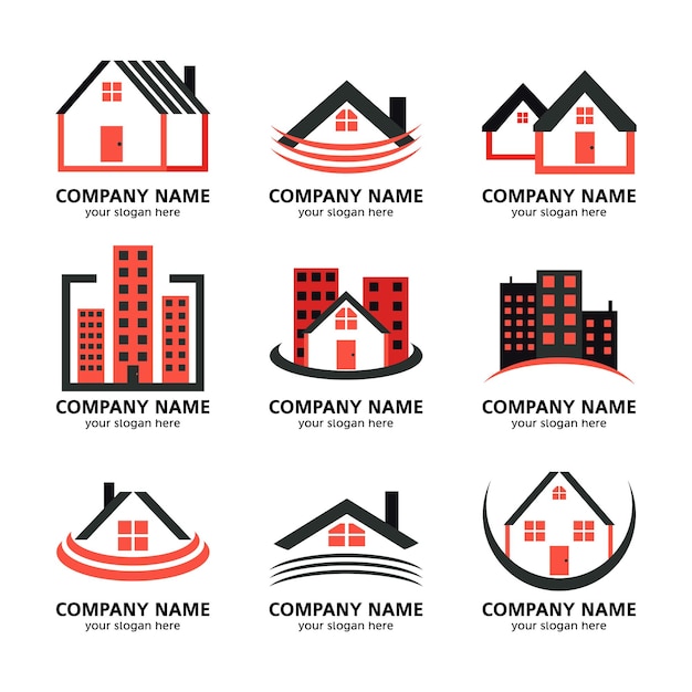 Conjunto de logotipos de las empresas de construcción