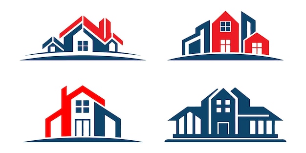 conjunto de logotipos de empresas de vivienda