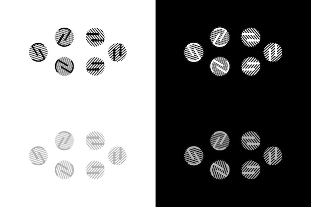 conjunto de logotipos de estilo vectorial de línea técnica abstracta