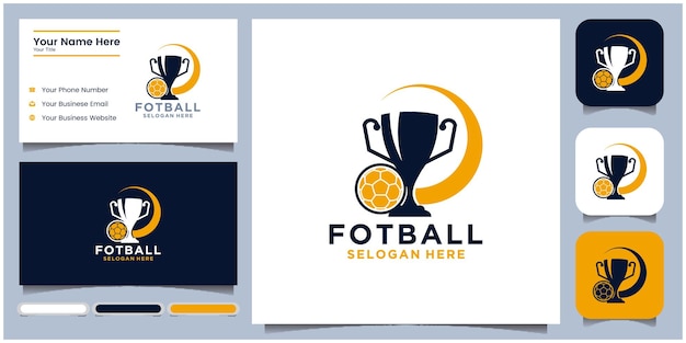 Conjunto de logotipos de fútbolclub de fútbollogotipos de torneoslogos de fútbolplantillas de vectores de trofeos de fútbol