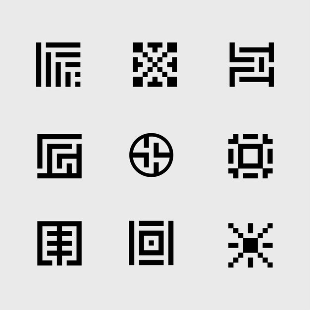 Conjunto de logotipos geométricos Logos geométrica modernos Logos limpios y simples Conjunto De logotipos geometricos vectoriales