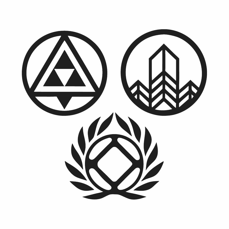 Vector conjunto de logotipos geométricos
