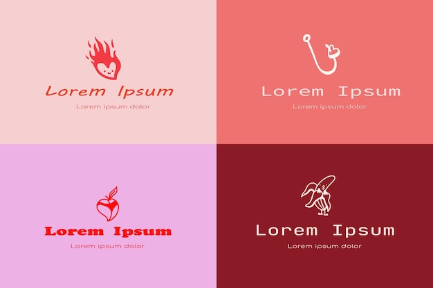 Conjunto de logotipos ilustración minimalista para tienda de adultos logotipo de tienda de sexo