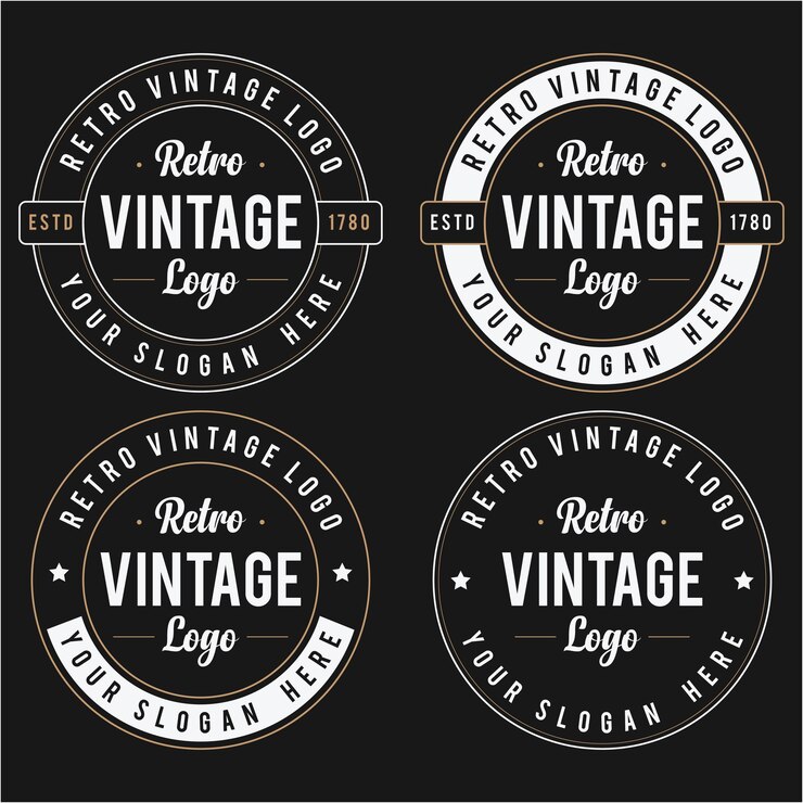 Conjunto de logotipos de insignia retro vintage Elementos de diseño vectorial signos de identidad y etiquetas de negocios