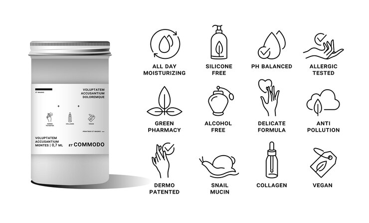 Conjunto de logotipos, insignias e iconos para productos naturales y orgánicos.