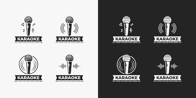 conjunto de logotipos de karaoke