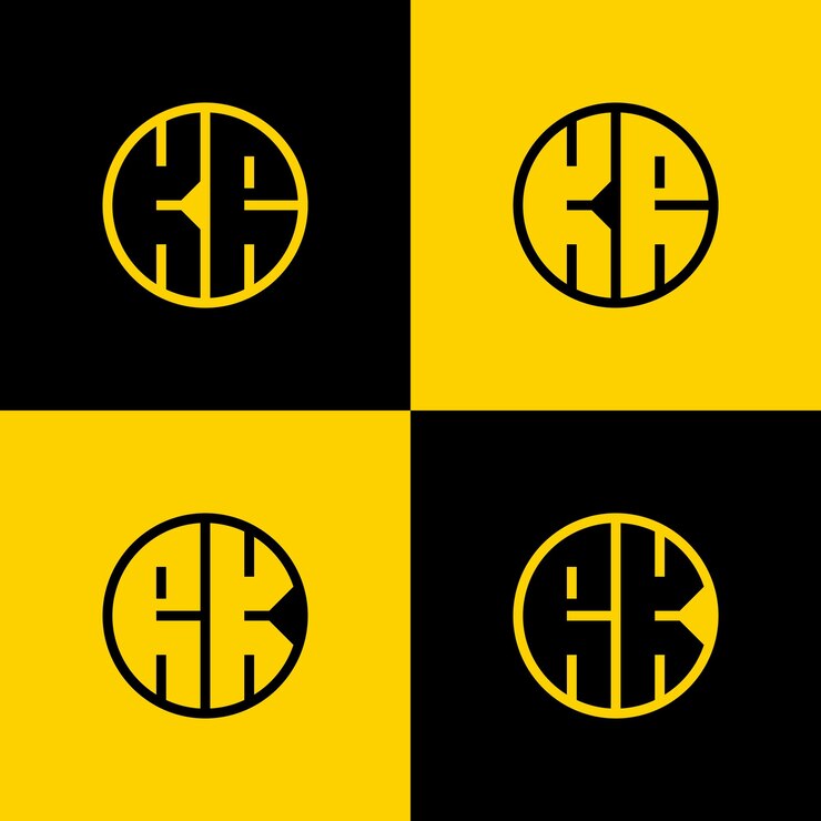 Vector el conjunto de logotipos kr simple y rk letter circle es adecuado para negocios con las iniciales jk y kj