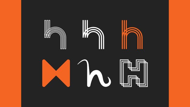 Conjunto de logotipos de letra H 2