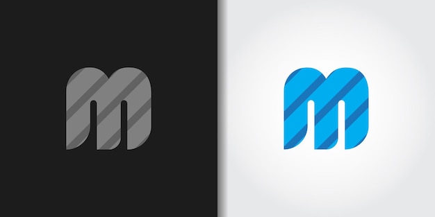 conjunto de logotipos de la letra m redondeada