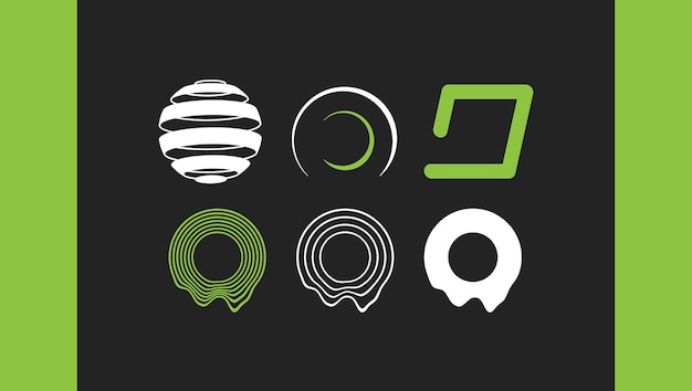 Conjunto de logotipos de letra O 1