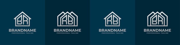 Conjunto de logotipos de letras BR y RB Home Adecuado para cualquier negocio relacionado con el interior de la construcción de bienes raíces con iniciales BR o RB