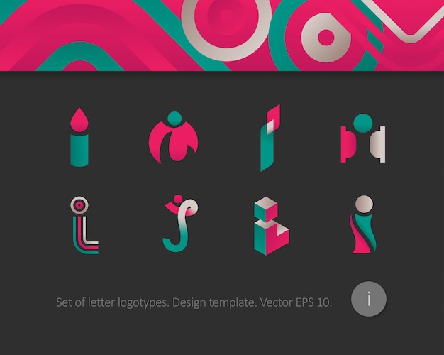 conjunto de logotipos de letras modernas
