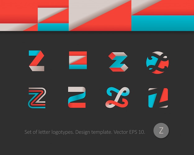 Vector conjunto de logotipos de letras modernas