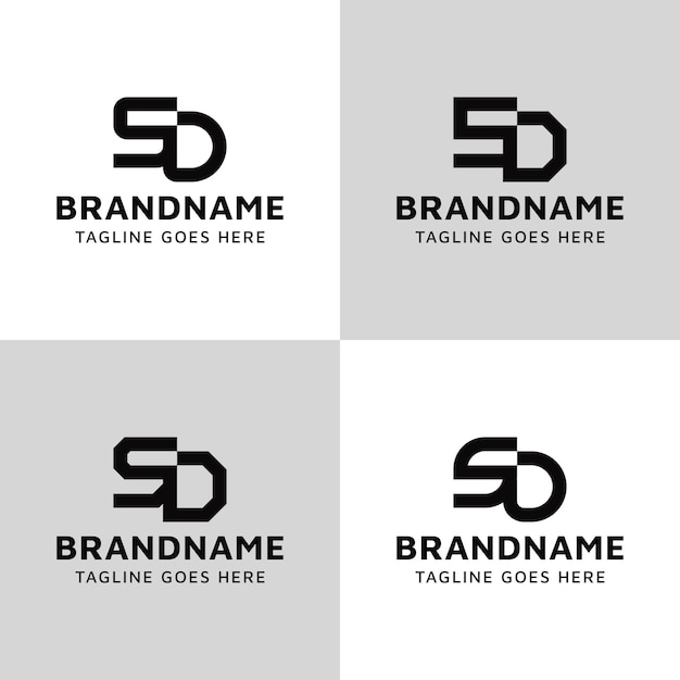 Conjunto de logotipos de letras monograma SD adecuado para cualquier empresa con las iniciales DS o SD