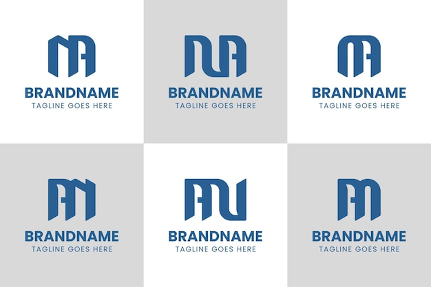 El conjunto de logotipos de las letras NA y AN Monogram es adecuado para cualquier empresa con las iniciales AN o NA