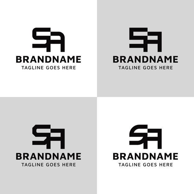 El conjunto de logotipos de las letras SA Monogram es adecuado para cualquier empresa con las iniciales AS o SA