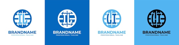 Conjunto de logotipos Letter IL y LI Globe adecuado para cualquier negocio con iniciales IL o LI