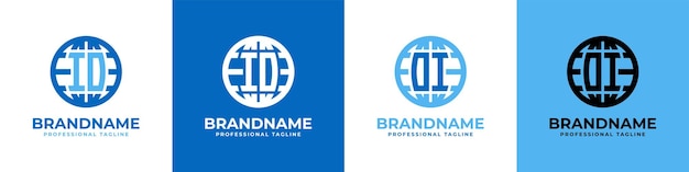 Conjunto de logotipos Letter IO y OI Globe adecuados para cualquier negocio con iniciales IO u OI