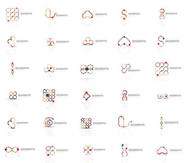 Conjunto de logotipos lineales vectoriales símbolos abstractos geométricos iconos elegantes