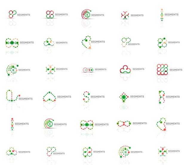 Conjunto de logotipos lineales vectoriales símbolos abstractos geométricos iconos elegantes