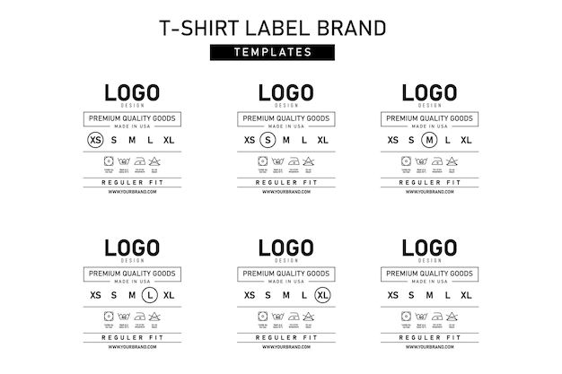 Un conjunto de logotipos para la marca de camisetas