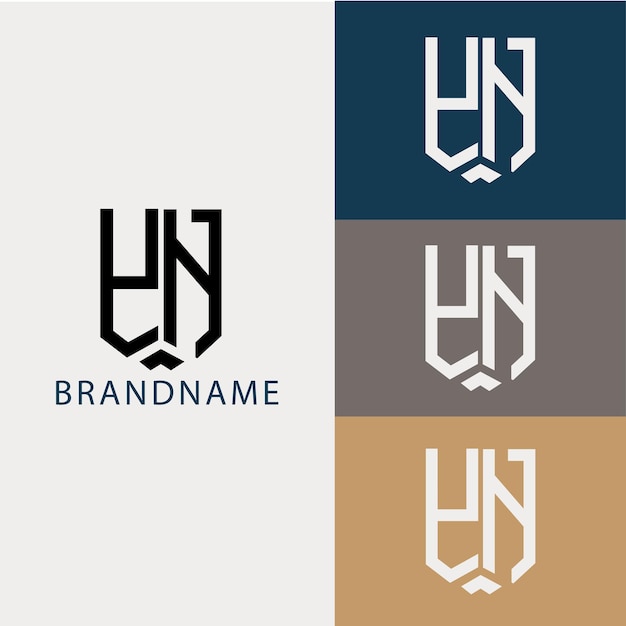 Un conjunto de logotipos para una marca llamada hj.