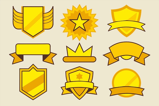 un conjunto de logotipos para la marca de oro
