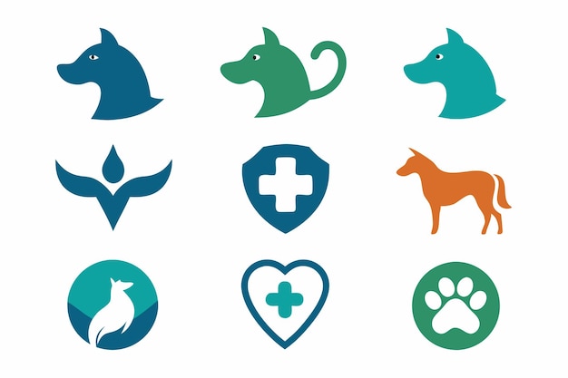 un conjunto de logotipos para mascotas y perros