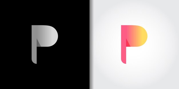 Vector conjunto de logotipos modernos de la letra p