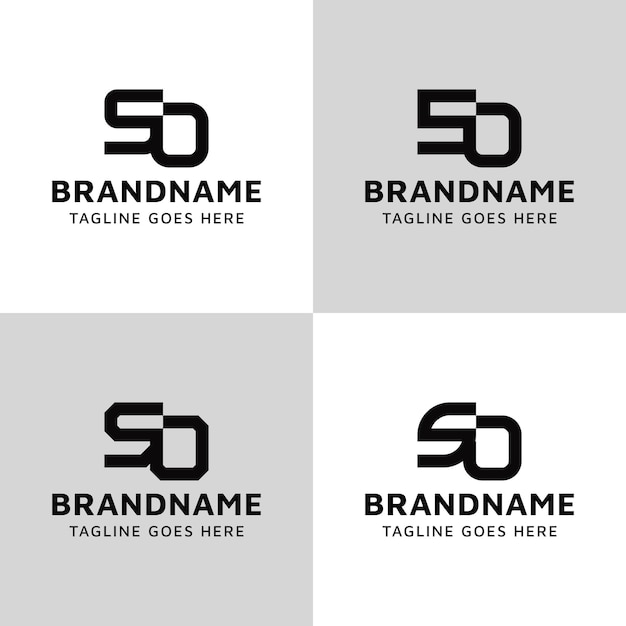 Conjunto de logotipos de monograma de letras SO adecuado para cualquier negocio con las iniciales OS o SO