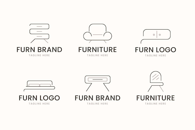 Conjunto de logotipos de muebles diferentes